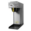 Angled view of stainless steel cabinet, black plastic base AKH-LD Brewer