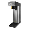 Angled view of stainless steel cabinet, black plastic base AK-TD brewer