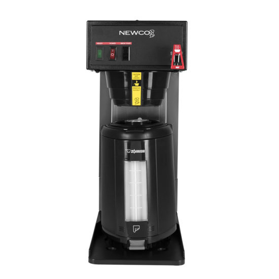 stainless steel cabinet, black plastic base, hot water faucet FC-LD Brewer shown with Zojirushi Short Dispenser