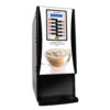 angled view of black cabinet Bistro 10-T3 single serve liquid coffee machine with membrane switch