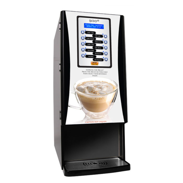 black cabinet Bistro 10-T machine with membran switch and LED display