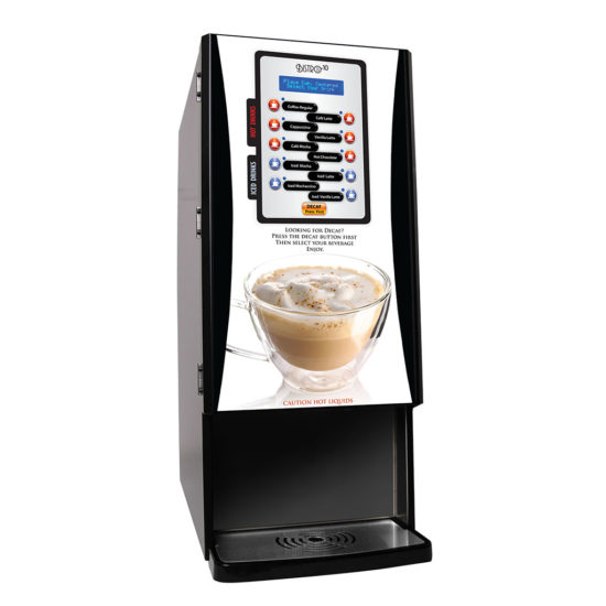 black cabinet Bistro 10-T3 coffee machine with membrane switch and LED display