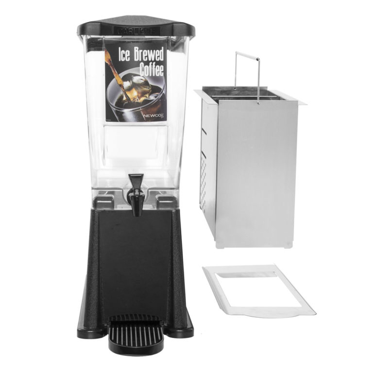 3 gallon clear Ice Brewed Coffee Carlisle Kit,black plastic stand, 2 compartment ice bucket,
