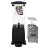 3 gallon clear plastic Cold Brew Coffee Carlisle Kit with black plastic stand, soft pods/grounds bucket, drip tray