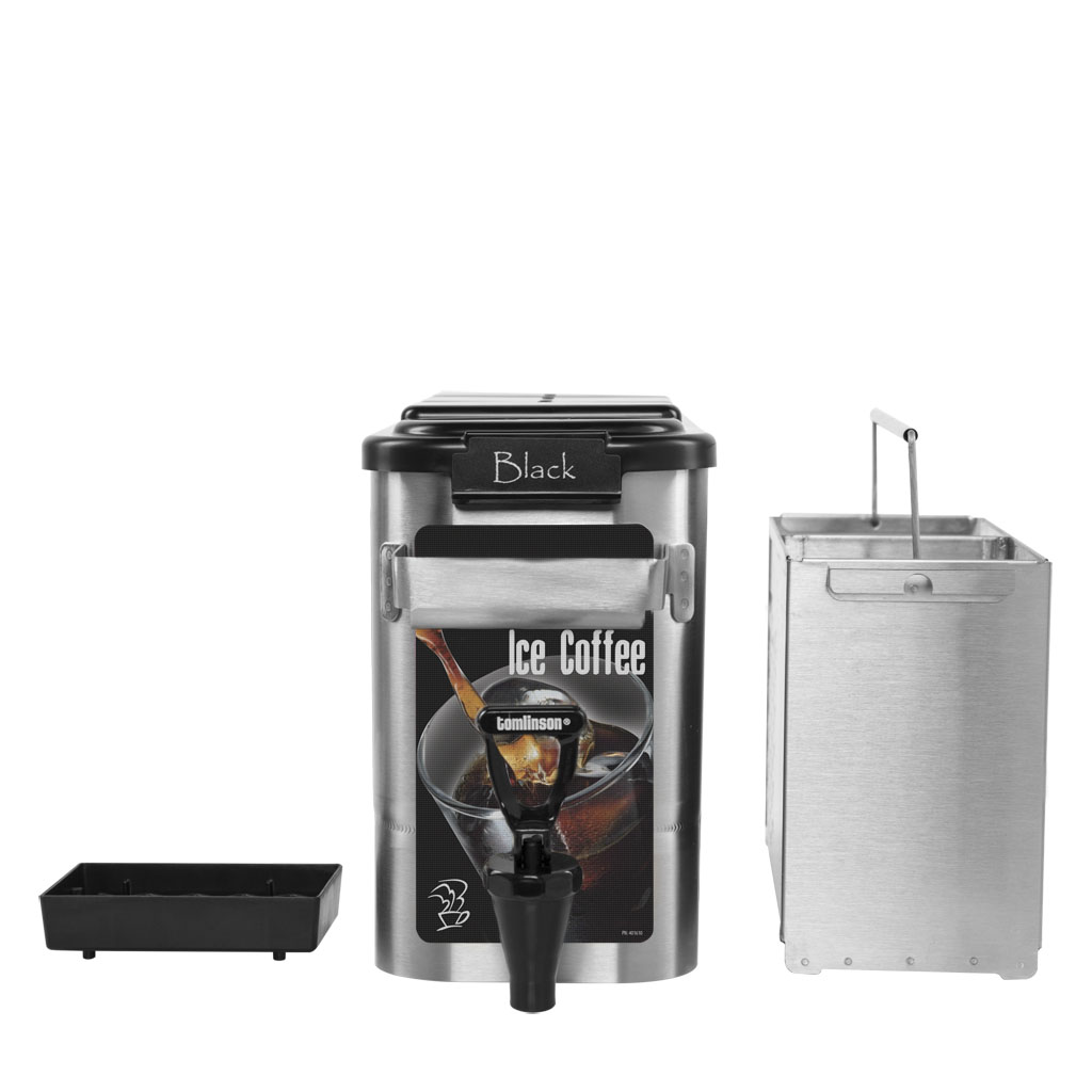2 gallon skinny short dispenser with ice bucket and drip tray