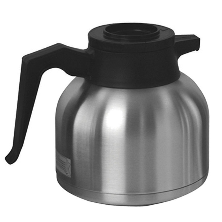 1.9 liter stainless steel lined vacuum insulated pour Short Vaculator server with black lid/handle