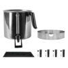 Stainless steel parts to adapt a coffee brewer for a touchless faucet.