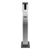 Stainless Steel Hand Sanitizer Stand with white motion activated sanitation dispenser front view