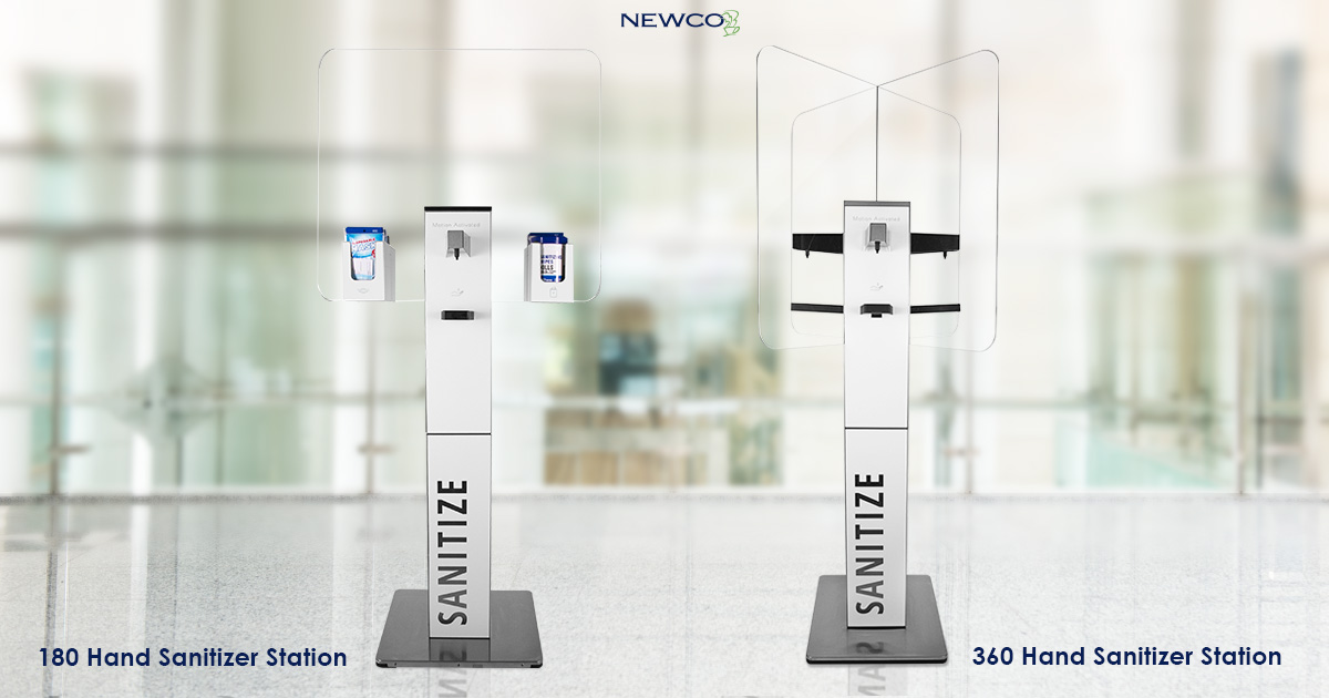 Newco 180 and 360 Hand Sanitizer Stations