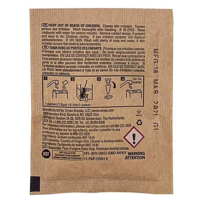 urn & brewer cleaner powder packet